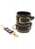Kajdanki na nadgarstki Studded Wrist Cufs Set Black